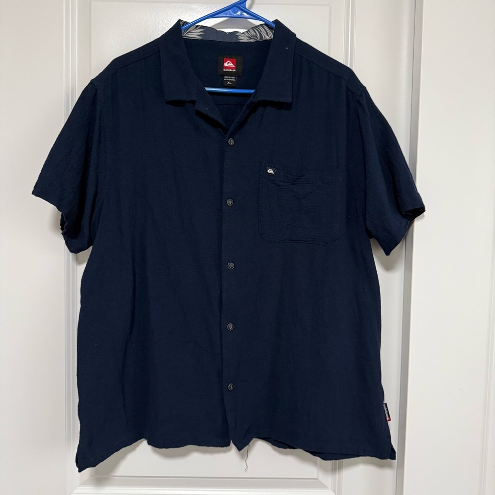 Quiksilver Shirt Button Up Surf Casual Pocket Mens XL